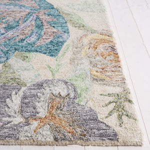 Safavieh Blossom Hand Tufted Floral Area Rug – Luxurious Wool Blend For Elegant Home Décor And Comfort Green ,Pink 80% Wool,20% Cotton Blm553y-5