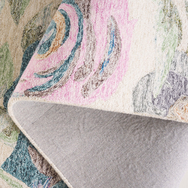 Safavieh Blossom Hand Tufted Floral Area Rug – Luxurious Wool Blend For Elegant Home Décor And Comfort Green ,Pink 80% Wool,20% Cotton Blm553y-5
