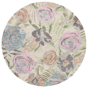Safavieh Blossom Hand Tufted Floral Area Rug – Luxurious Wool Blend For Elegant Home Décor And Comfort Green ,Pink 80% Wool,20% Cotton Blm553y-5