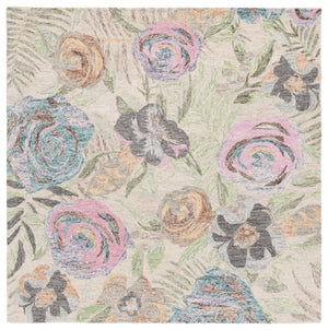 Safavieh Blossom Hand Tufted Floral Area Rug – Luxurious Wool Blend For Elegant Home Décor And Comfort Green ,Pink 80% Wool,20% Cotton Blm553y-5