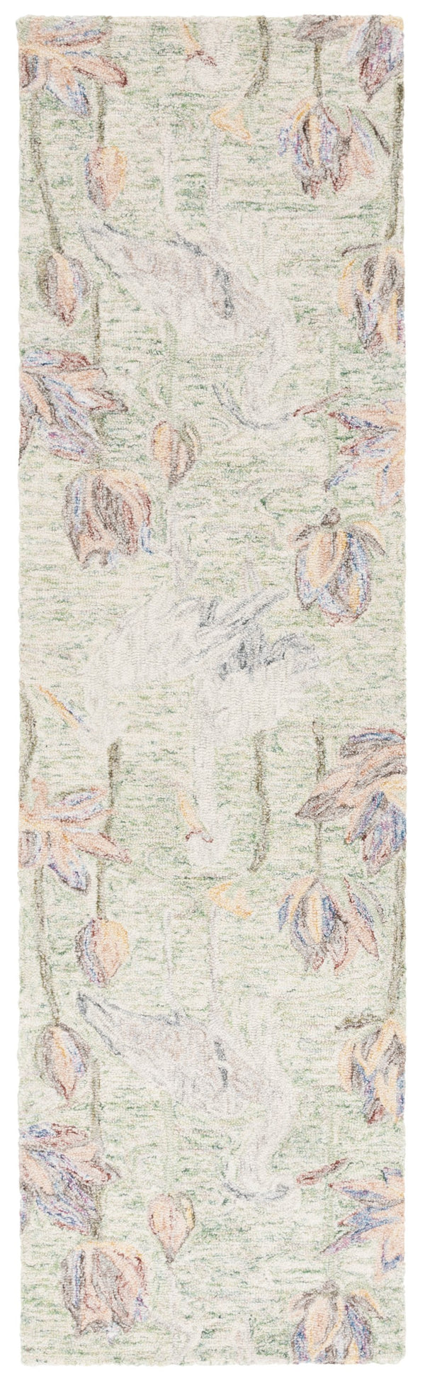 Safavieh Blossom Hand-tufted Floral Area Rug – Elegant Nature-inspired Design For A Serene Home Oasis Green ,Ivory 80% Wool,20% Cotton Blm554y-5