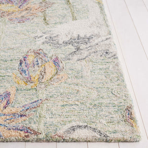 Safavieh Blossom Hand-tufted Floral Area Rug – Elegant Nature-inspired Design For A Serene Home Oasis Green ,Ivory 80% Wool,20% Cotton Blm554y-5