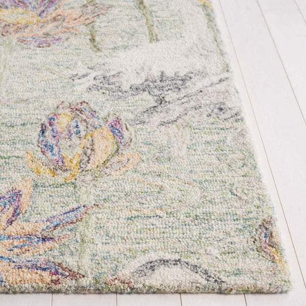Safavieh Blossom Hand-tufted Floral Area Rug – Elegant Nature-inspired Design For A Serene Home Oasis Green ,Ivory 80% Wool,20% Cotton Blm554y-5