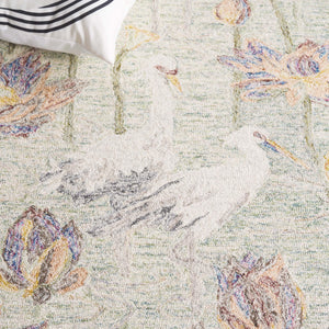 Safavieh Blossom Hand-tufted Floral Area Rug – Elegant Nature-inspired Design For A Serene Home Oasis Green ,Ivory 80% Wool,20% Cotton Blm554y-5