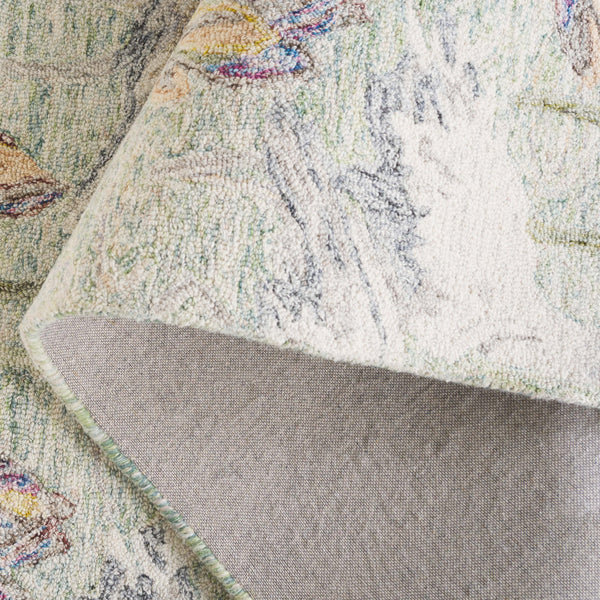 Safavieh Blossom Hand-tufted Floral Area Rug – Elegant Nature-inspired Design For A Serene Home Oasis Green ,Ivory 80% Wool,20% Cotton Blm554y-5