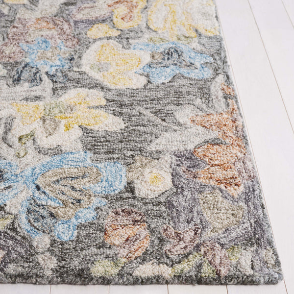 Safavieh Blossom Hand-tufted Floral Area Rug - Luxurious Wool & Cotton Blend For Elegant Home Décor Green ,Charcoal 80% Wool,20% Cotton Blm555y-28