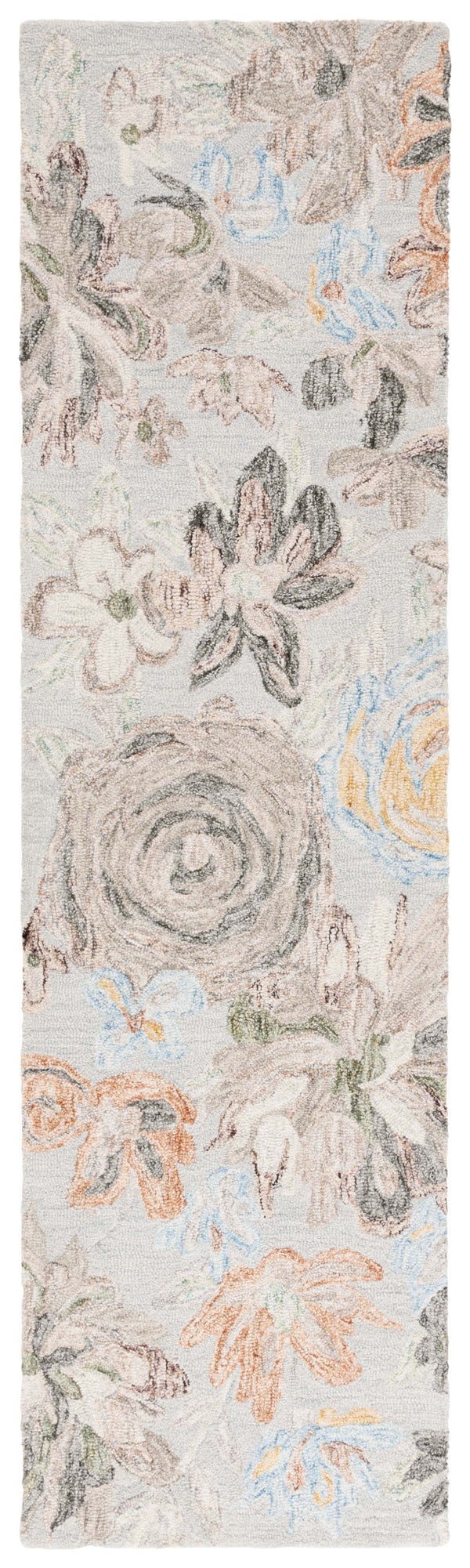 Safavieh Blossom Hand-tufted Wool-cotton Blend Area Rug - Elegant Floral Design For Cozy Home Decor Grey ,Blue 80% Wool,20% Cotton Blm556f-6sq
