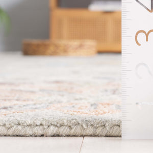 Safavieh Blossom Hand-tufted Wool-cotton Blend Area Rug - Elegant Floral Design For Cozy Home Decor Grey ,Blue 80% Wool,20% Cotton Blm556f-6sq