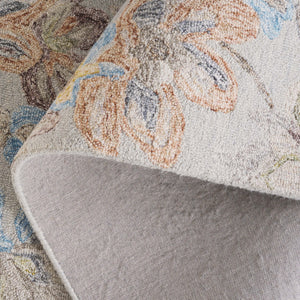 Safavieh Blossom Hand-tufted Wool-cotton Blend Area Rug - Elegant Floral Design For Cozy Home Decor Grey ,Blue 80% Wool,20% Cotton Blm556f-6sq