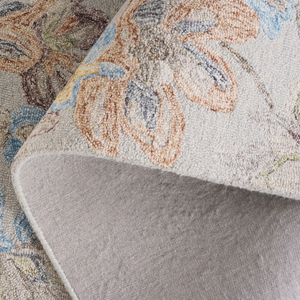Safavieh Blossom Hand-tufted Wool-cotton Blend Area Rug - Elegant Floral Design For Cozy Home Decor Grey ,Blue 80% Wool,20% Cotton Blm556f-6sq