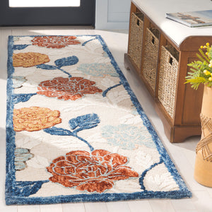 Safavieh Blossom Hand-tufted Area Rug – Luxurious Floral Design From India, Crafted With 80% Wool & Cotton Blend Beige ,Red 80% Wool 20% Cotton Blm566b-6sq