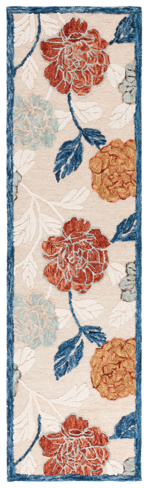 Safavieh Blossom Hand-tufted Area Rug – Luxurious Floral Design From India, Crafted With 80% Wool & Cotton Blend Beige ,Red 80% Wool 20% Cotton Blm566b-6sq