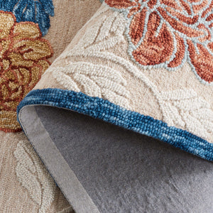 Safavieh Blossom Hand-tufted Area Rug – Luxurious Floral Design From India, Crafted With 80% Wool & Cotton Blend Beige ,Red 80% Wool 20% Cotton Blm566b-6sq