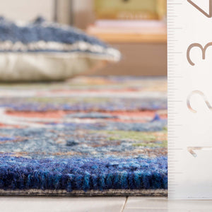 Safavieh Blossom Exquisite Floral Area Rug - Handcrafted Wool & Cotton Blend For Timeless Home Elegance Orange ,Blue 80% Wool 20% Cotton Blm567p-28