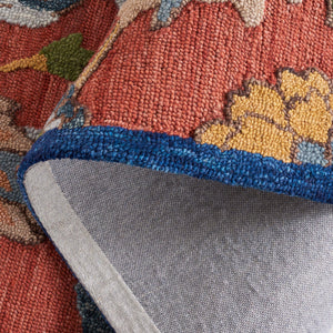 Safavieh Blossom Enchanting Medium Rectangle Area Rug - Vibrant Floral Design, Timeless Elegance For Your Home Orange ,Blue 80% Wool 20% Cotton Blm567p-5