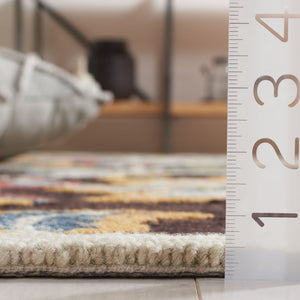 Safavieh Blossom Hand-tufted Area Rug - Luxurious Floral Design To Elevate Your Home Décor With Comfort Brown ,Yellow 80% Wool 20% Cotton Blm568t-6sq