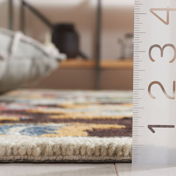 Safavieh Blossom Hand-tufted Area Rug - Luxurious Floral Design To Elevate Your Home Décor With Comfort Brown ,Yellow 80% Wool 20% Cotton Blm568t-6sq