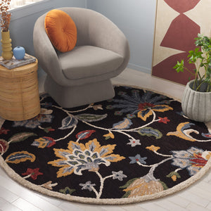 Safavieh Blossom Hand-tufted Area Rug - Luxurious Floral Design To Elevate Your Home Décor With Comfort Brown ,Yellow 80% Wool 20% Cotton Blm568t-6sq