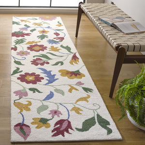 Safavieh Blossom Exquisite Floral Area Rug - Hand-tufted Luxury Wool And Cotton For Timeless Elegance Ivory ,Red 80% Wool,20% Cotton Blm569a-8