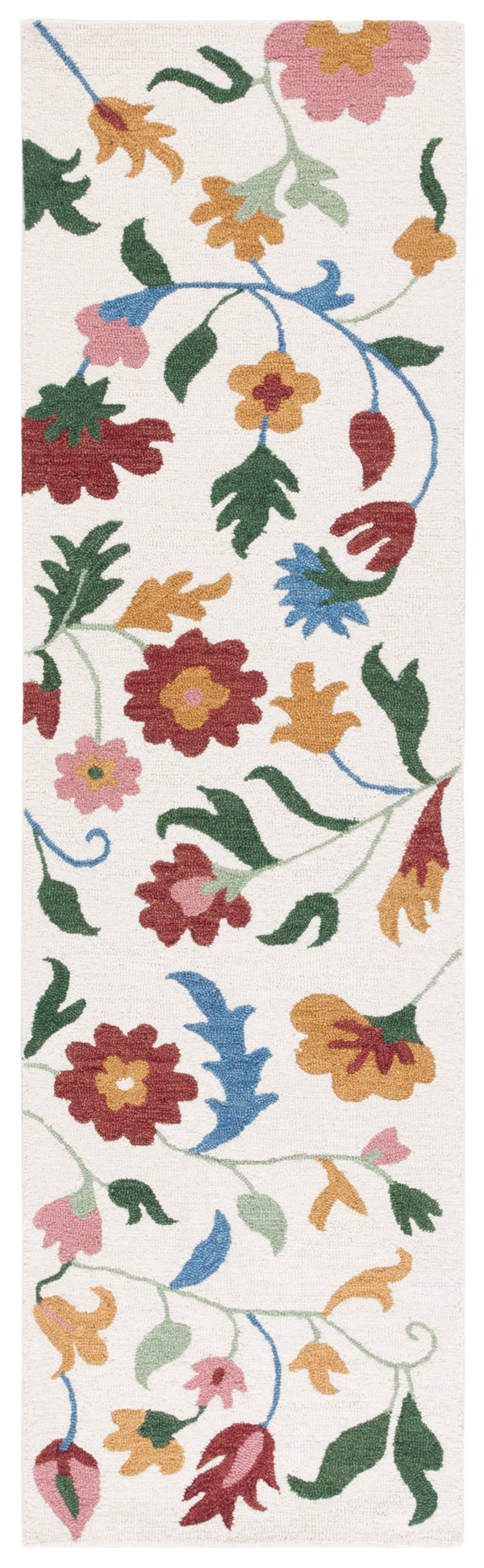 Safavieh Blossom Exquisite Floral Area Rug - Hand-tufted Luxury Wool And Cotton For Timeless Elegance Ivory ,Red 80% Wool,20% Cotton Blm569a-8