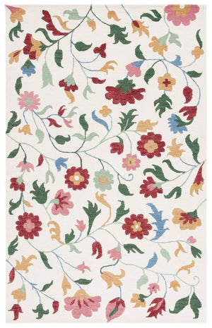 Safavieh Blossom Exquisite Floral Area Rug - Hand-tufted Luxury Wool And Cotton For Timeless Elegance Ivory ,Red 80% Wool,20% Cotton Blm569a-8