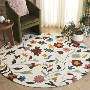 Safavieh Blossom Exquisite Floral Area Rug - Hand-tufted Luxury Wool And Cotton For Timeless Elegance Ivory ,Red 80% Wool,20% Cotton Blm569a-8