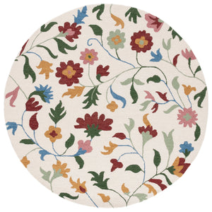 Safavieh Blossom Exquisite Floral Area Rug - Hand-tufted Luxury Wool And Cotton For Timeless Elegance Ivory ,Red 80% Wool,20% Cotton Blm569a-8