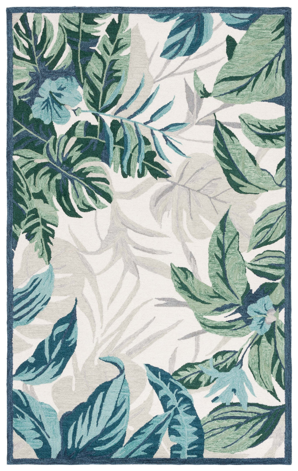 Safavieh Blossom Hand-tufted Area Rug - Elegant Floral Design For A Serene Living Space Transformation Ivory ,Green 80% Wool,20% Cotton Blm570y-6sq