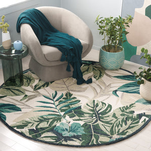 Safavieh Blossom Hand-tufted Area Rug - Elegant Floral Design For A Serene Living Space Transformation Ivory ,Green 80% Wool,20% Cotton Blm570y-6sq