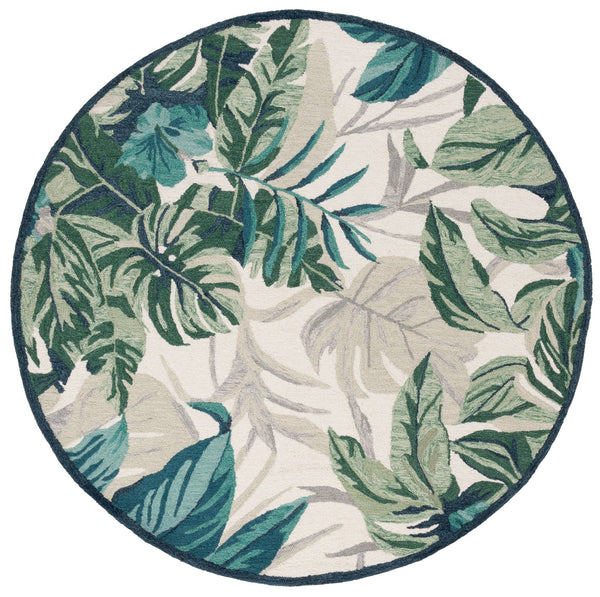 Safavieh Blossom Hand-tufted Area Rug - Elegant Floral Design For A Serene Living Space Transformation Ivory ,Green 80% Wool,20% Cotton Blm570y-6sq