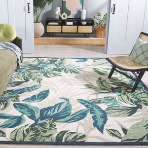 Safavieh Blossom Hand-tufted Area Rug - Elegant Floral Design For A Serene Living Space Transformation Ivory ,Green 80% Wool,20% Cotton Blm570y-6sq
