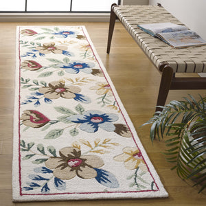 Safavieh Blossom Hand-tufted Floral Area Rug - Luxurious Wool & Cotton Blend For Timeless Elegance In Any Room Ivory ,Blue 80% Wool,20% Cotton Blm571a-28
