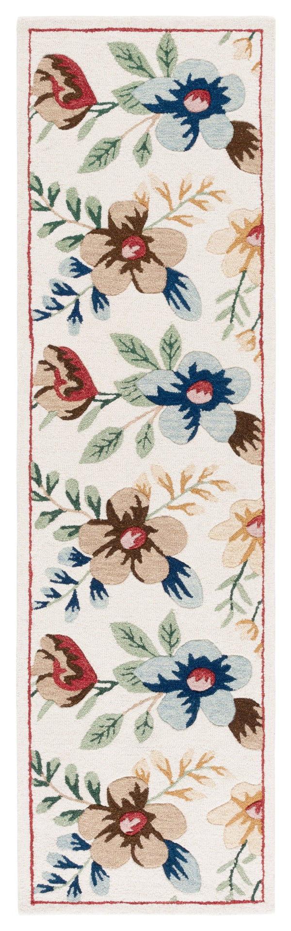 Safavieh Blossom Hand-tufted Floral Area Rug - Luxurious Wool & Cotton Blend For Timeless Elegance In Any Room Ivory ,Blue 80% Wool,20% Cotton Blm571a-28