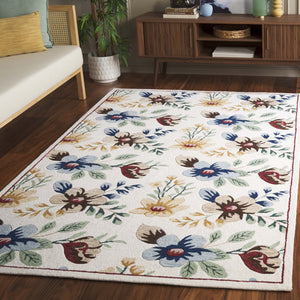 Safavieh Blossom Hand-tufted Floral Area Rug - Luxurious Wool & Cotton Blend For Timeless Elegance In Any Room Ivory ,Blue 80% Wool,20% Cotton Blm571a-28