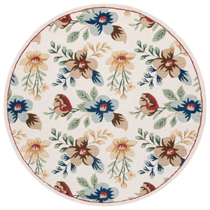 Safavieh Blossom Hand-tufted Floral Area Rug - Luxurious Wool & Cotton Blend For Timeless Elegance In Any Room Ivory ,Blue 80% Wool,20% Cotton Blm571a-28
