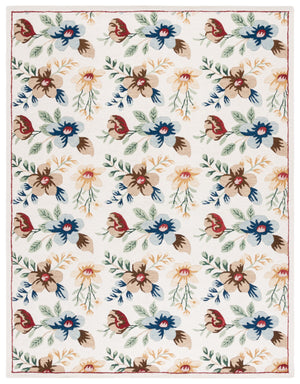 Safavieh Blossom Hand-tufted Floral Area Rug - Luxurious Wool & Cotton Blend For Timeless Elegance In Any Room Ivory ,Blue 80% Wool,20% Cotton Blm571a-28