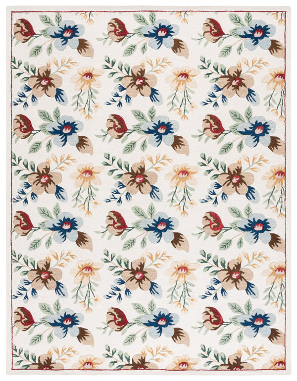 Safavieh Blossom Hand-tufted Floral Area Rug - Luxurious Wool & Cotton Blend For Timeless Elegance In Any Room Ivory ,Blue 80% Wool,20% Cotton Blm571a-28