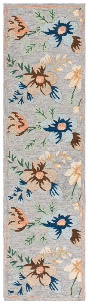 Safavieh Blossom Hand-tufted Floral Area Rug - Luxurious Wool & Cotton Blend For Timeless Elegance In Any Room Grey ,Blue 80% Wool,20% Cotton Blm571f-28