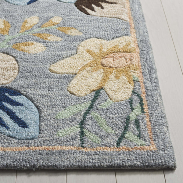 Safavieh Blossom Hand-tufted Floral Area Rug - Luxurious Wool & Cotton Blend For Timeless Elegance In Any Room Grey ,Blue 80% Wool,20% Cotton Blm571f-28