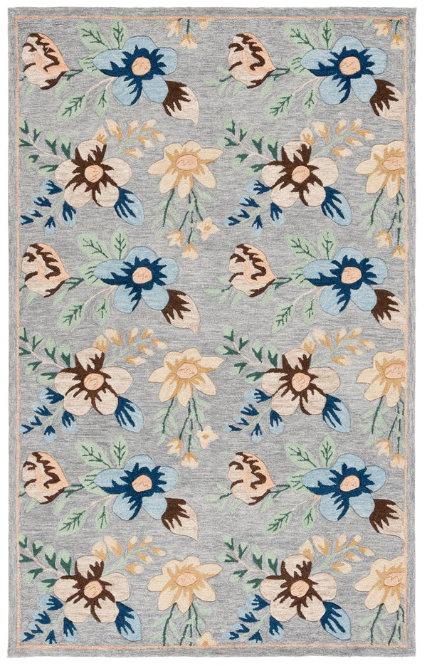 Safavieh Blossom Hand-tufted Floral Area Rug - Luxurious Wool & Cotton Blend For Timeless Elegance In Any Room Grey ,Blue 80% Wool,20% Cotton Blm571f-28