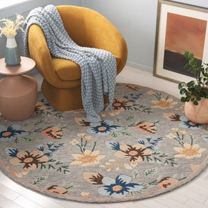 Safavieh Blossom Hand-tufted Floral Area Rug - Luxurious Wool & Cotton Blend For Timeless Elegance In Any Room Grey ,Blue 80% Wool,20% Cotton Blm571f-28