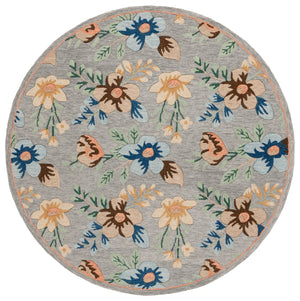 Safavieh Blossom Hand-tufted Floral Area Rug - Luxurious Wool & Cotton Blend For Timeless Elegance In Any Room Grey ,Blue 80% Wool,20% Cotton Blm571f-28