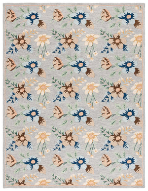 Safavieh Blossom Hand-tufted Floral Area Rug - Luxurious Wool & Cotton Blend For Timeless Elegance In Any Room Grey ,Blue 80% Wool,20% Cotton Blm571f-28