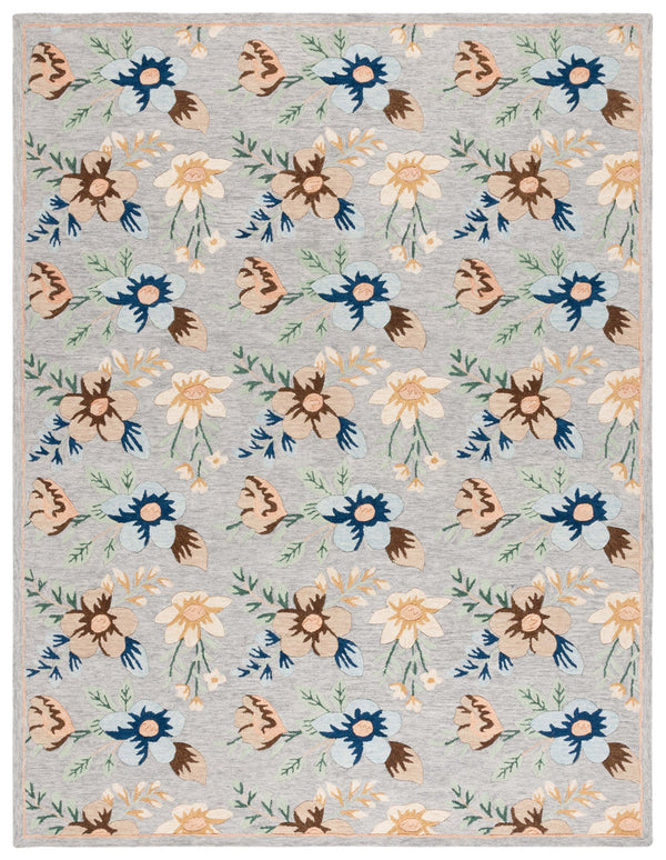 Safavieh Blossom Hand-tufted Floral Area Rug - Luxurious Wool & Cotton Blend For Timeless Elegance In Any Room Grey ,Blue 80% Wool,20% Cotton Blm571f-28