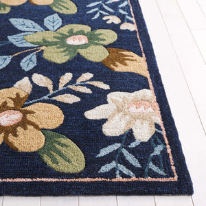 Safavieh Blossom Hand-tufted Floral Area Rug - Luxurious Wool & Cotton Blend For Timeless Elegance In Any Room Navy ,Green 80% Wool,20% Cotton Blm571n-4