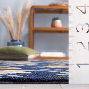 Safavieh Blossom Hand-tufted Floral Area Rug - Luxurious Wool & Cotton Blend For Timeless Elegance In Any Room Navy ,Green 80% Wool,20% Cotton Blm571n-4