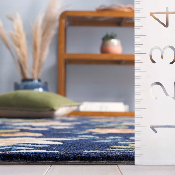 Safavieh Blossom Hand-tufted Floral Area Rug - Luxurious Wool & Cotton Blend For Timeless Elegance In Any Room Navy ,Green 80% Wool,20% Cotton Blm571n-4