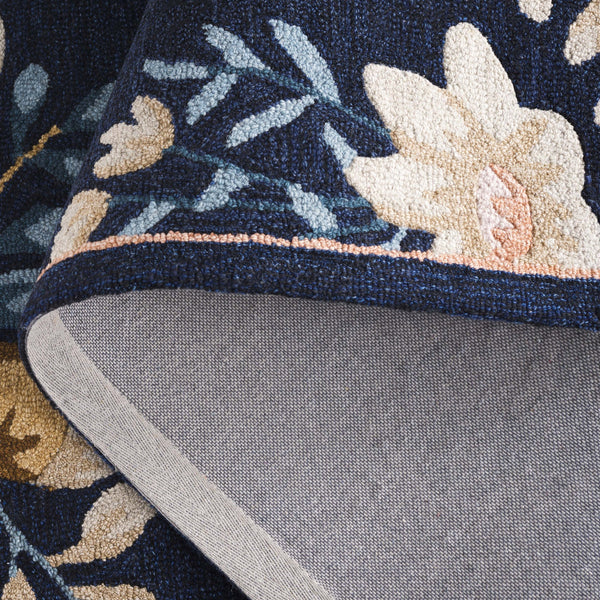 Safavieh Blossom Hand-tufted Floral Area Rug - Luxurious Wool & Cotton Blend For Timeless Elegance In Any Room Navy ,Green 80% Wool,20% Cotton Blm571n-4