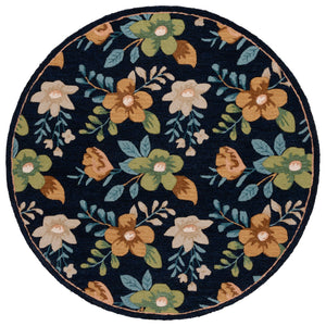 Safavieh Blossom Hand-tufted Floral Area Rug - Luxurious Wool & Cotton Blend For Timeless Elegance In Any Room Navy ,Green 80% Wool,20% Cotton Blm571n-4