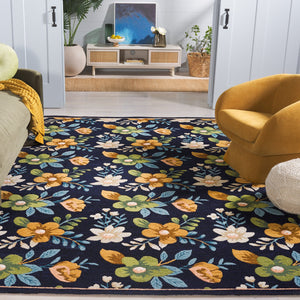 Safavieh Blossom Hand-tufted Floral Area Rug - Luxurious Wool & Cotton Blend For Timeless Elegance In Any Room Navy ,Green 80% Wool,20% Cotton Blm571n-4